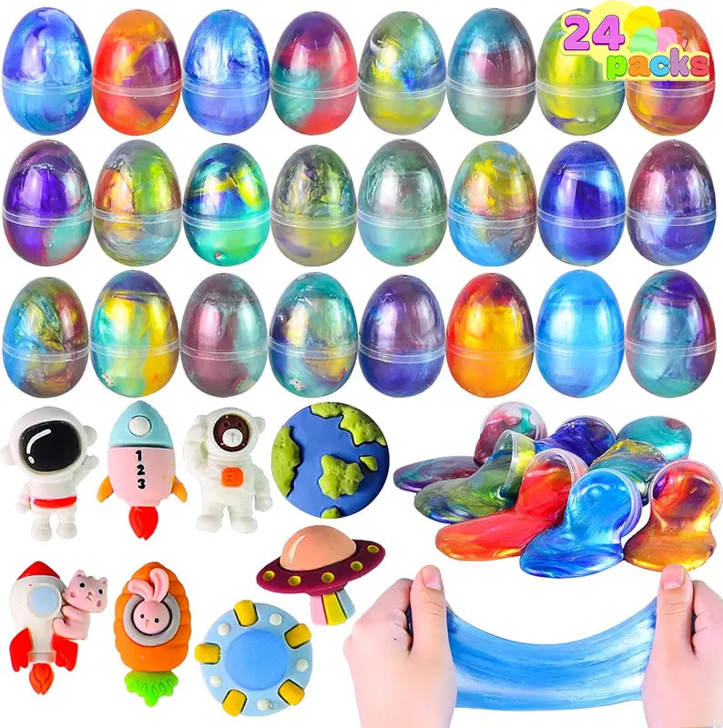Galaxy Slime Pop™ Pre-Filled Slime Easter Eggs (12 Pack)