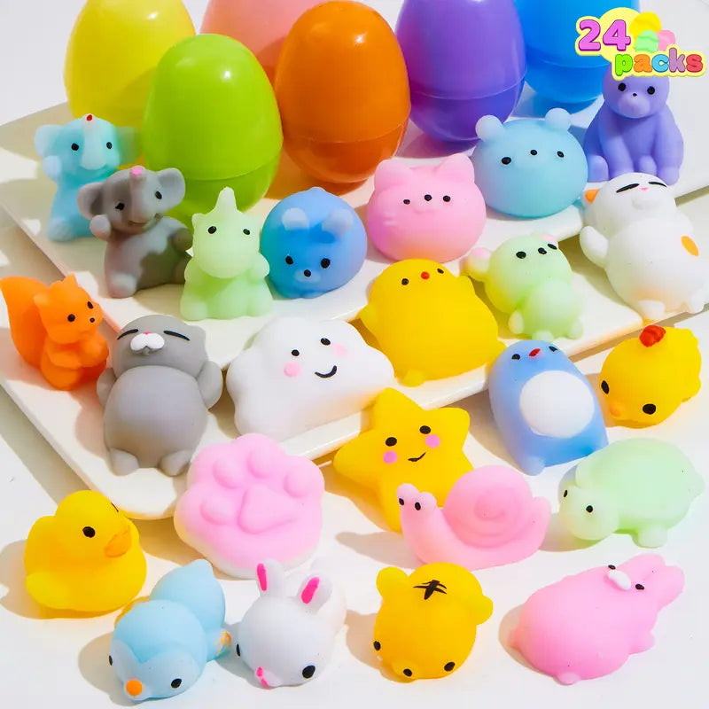 Pre-filled Easter Eggs with Squishy Animals – Pack of 24