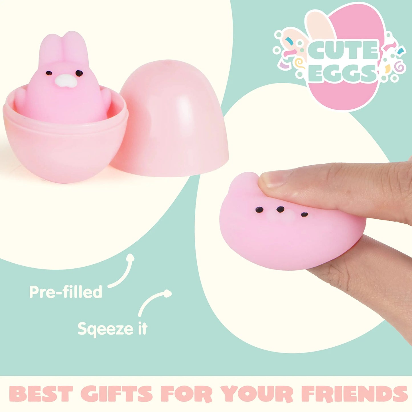 Pre-filled Easter Eggs with Squishy Animals – Pack of 24