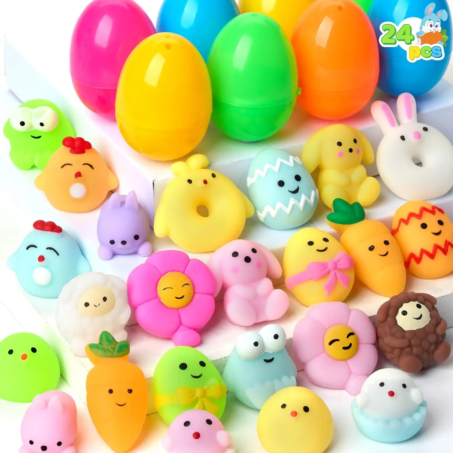 Pre-filled Easter Eggs with Squishy Animals – Pack of 24